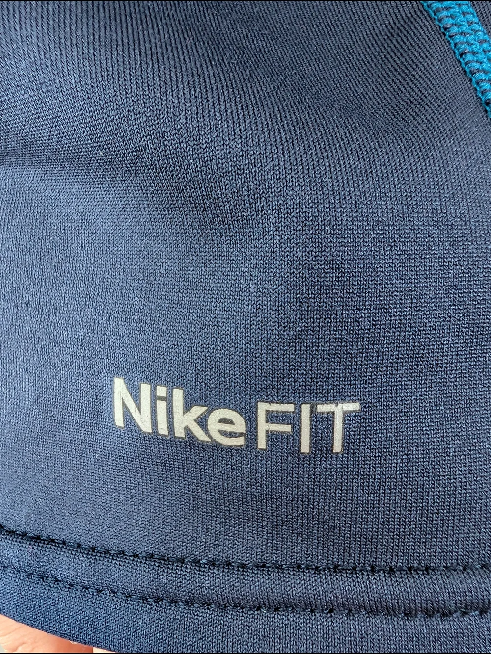 Nike Pro Therma FIT Men's Large Navy Blue Long Sleeve Mock Neck Shirt
